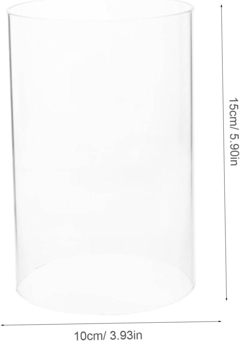 2pcs Transparent Glass Candle Covers Cylindrical Pillar Candle Shades for Home Decor Wedding Centerpieces