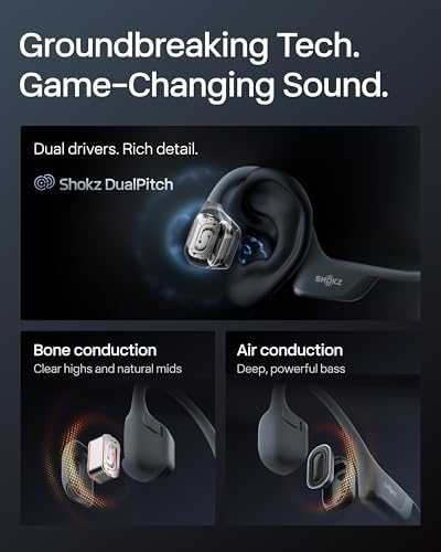 SHOKZ New OpenRun Pro 2- Bone Conduction Headphones, Open-Ear Bluetooth Wireless Sport Earphones for Running, Workouts - Sweat Resistant, Secure Comfortable Fit -Deep Bass, Smart Mic, Reflective Strip — view 4