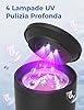 Acmeenjoy Pulitore Ultrasuoni 48000Hz, Pulitore Ultrasuoni Apparecchio Denti 200ml con UV Lampada e Pulizia di Baske, per Bite/Protesi dentali/Fermi/Testine di Spazzolini da Denti, Nero