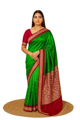 Image of NEW COLLECTION Women's Odisha Handloom Sambalpuri Pata Saree Temple Border Pasapalli Bomkai Buti Boyanika Design Saree Banarasi Soft Papa Silk Simple Ethnic Orissa Sari with Blouse Piece