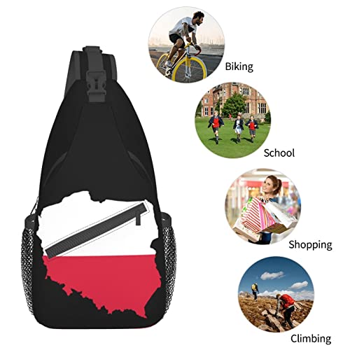 Mochila Bandolera Unisex Negra Estilo Polonia 2018 miniatura 7