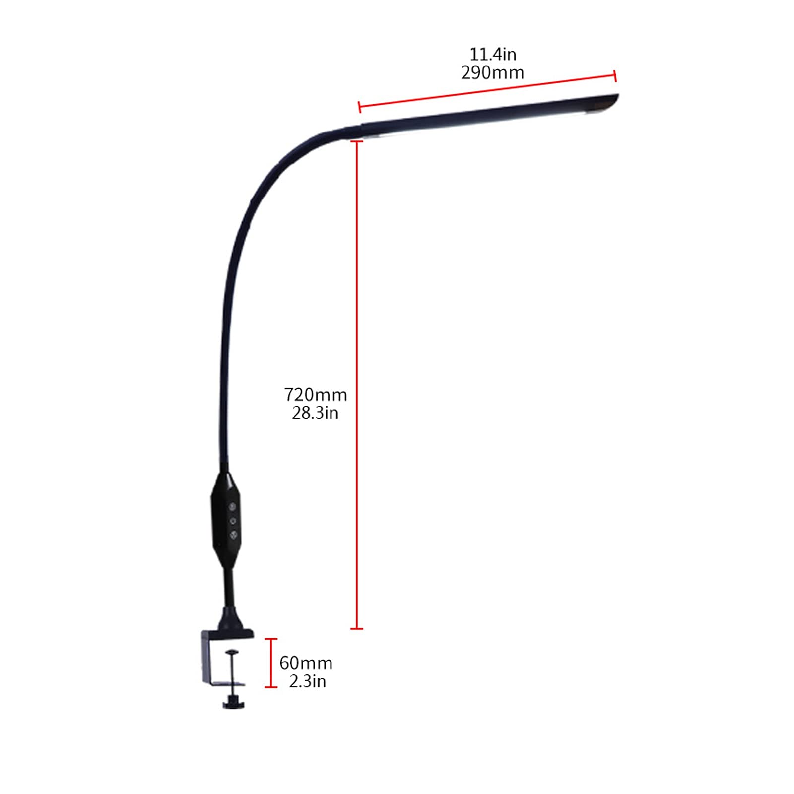 Lámpara de Escritorio Home Long Long Clip Light LED Lámpara de escritorio con 5 modos de color y 5 brillo Dimmer Dimmer Flexible Canseck Bed Night Light con control remoto, interruptor táctil Lámpara