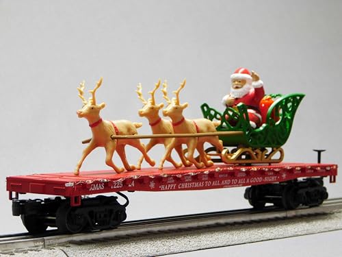 M.T.H. Electric Trains MTH RAILKING Christmas Santa Sleigh & Reindeer (RED) O Gauge 30-76917