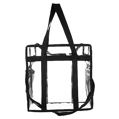 FOMIYES Paquet Bandoulière Étanche En Pvc Transparent Pour Disques Vinyles, Grosse Capacité, Léger, Pour Usage Quotidien Et Voyage, Paquet Portable Multifonction En Noir