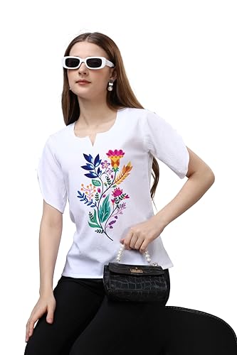 Image of Venisa Lycra Solid Casual Wear Tshirt