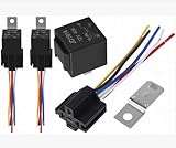 LiuBaiWuQuStars JD1914 12V 40A Automotive Relay Kit, 5-Pin SPDT with Wire Harness, Heavy Duty 12/16 AWG Copper Wires, 5-pin Relay Connector, for Cars and Trucks，Motorcycles, and Ships (2-Pack)