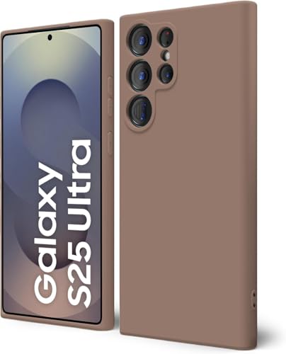 Image of DIZORO Microfiber Candy Case Compatible for Samsung S25 Ultra 5g Smooth Touch Cushion Liquid Soft Silicone Gel Rubber Phone Cases Non-Slip Full Body Protective Shockproof Back Cover (Brown)