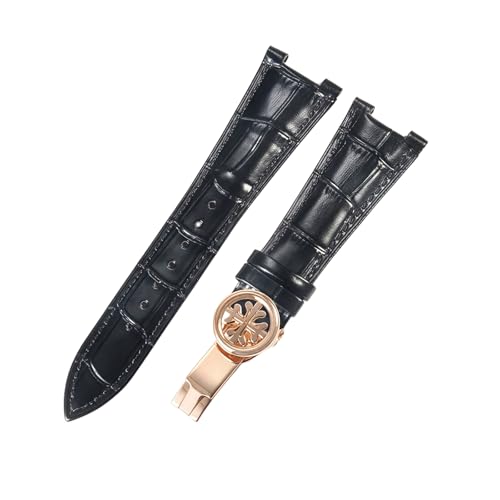 Bracelets de montre cuir véritable style habillé pour Patek Philippe Nautilus