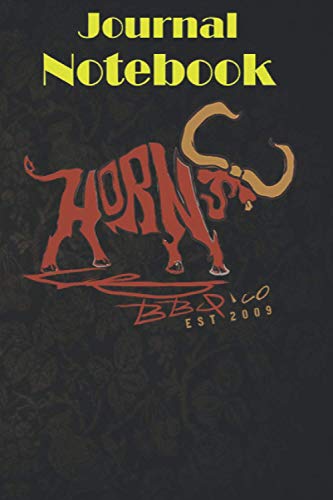 Notebook, Composition, Journal: Horns BBQ Horns Bar-b-que 6 in x 9 in x 100 Lined and Blank Pages for Notes To Do Lists