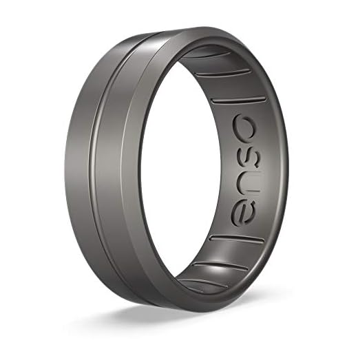 Enso Rings Classic Contour Silicone Ring – Stackable Multi Color Unisex Wedding Engagement Band – Thin Minimalist Band – 7.24mm, 1.9mm Thick (Platinum, 10)