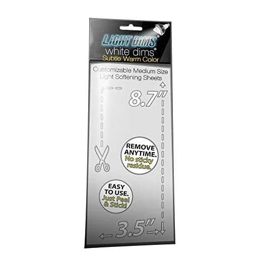 LightDims White Dims Dimming/Softening Sheets for Harsh LED Lights Medium Size (1 Sheet) Warm Color Retail Packaging