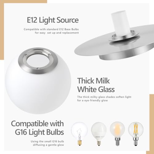 Image of Mid-Century Wall Sconces Ceiling Light Fixture,Nickel 2 Pack