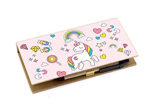 Image of Shopaholic Eco-Friendly Stationary Set With Paper Clips, Stapler, Sticky Notes, Calendar, Pen (Unicorn-Memo Pads)