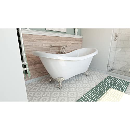 Dreamline Chesapeake 69 In. L X 31 In. H Acrylic Freestanding Bathtub With Brushed Nickel Finish #TOP1