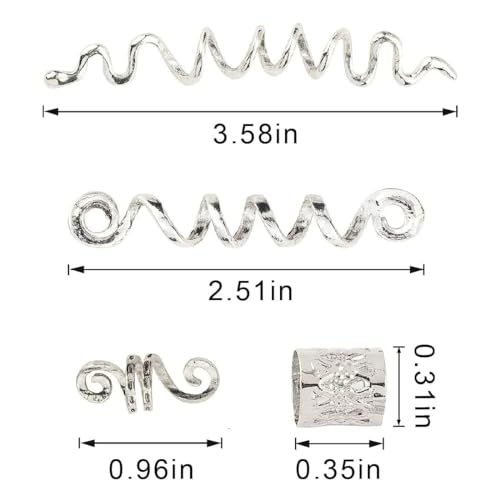 Hair Beads for Braids 18 Pieces, Dreadlocks Hair Beads, Dreadlock Accessories, Hair Coil, Braid Rings - Image 4