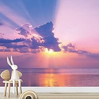 Wall Mural Beach and Blue Sea Removable Self-Adhesive Wallpaper Wall Decoration for Bedroom Living Room - 66x96 inches