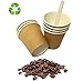 Produktbild Palucart 500 Pappbecher für Caffe 75 ml Farbe Avana biologisch abbaubar Papier für Getränke, Calde Cappuccino Café + 500 Palette aus Birkenholz