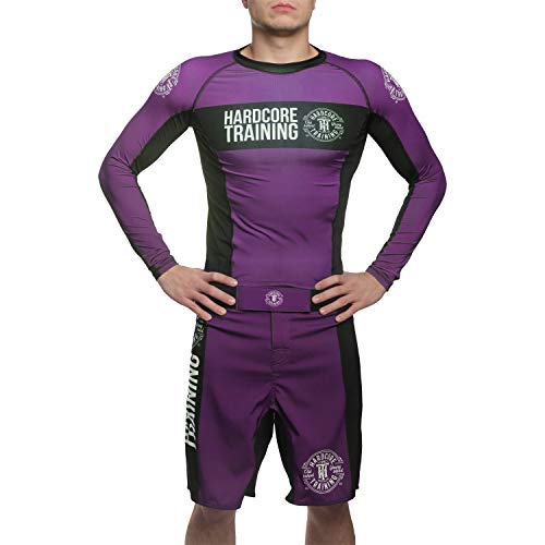 Image of Hardcore Training Fight Shorts Recruit Black Green Red Purple Blue Men's Boxing MMA BJJ Grappling Kickboxing No Gi