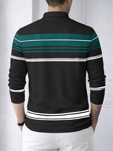 Image of Noble Monk Men's Polycotton Regular Fit Full Sleeves Polo T-Shirt