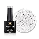 Bluesky Gel Nail Polish, Glitter No Wipe Top Coat, Invitation Only, GTC05, Silver, 10 ml (Requires Curing Under UV LED Lamp)