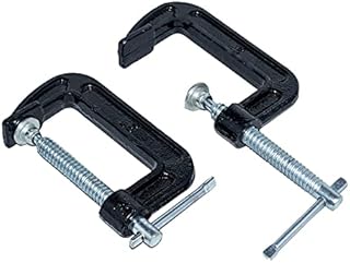 2 Piece 3 Inch C-Clamp Set - Industrial Strength, Quality Iron C Clamps for Woodworking, Welding, and Building by Blue Collar Tools