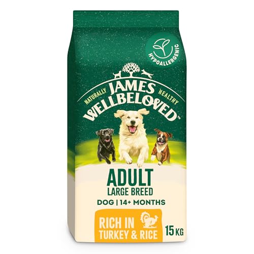 James Wellbeloved Dog Adult Hypoallergenic Dry Food Large Breed Turkey and Rice 15 kg