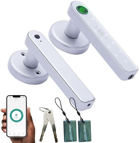 Smart Fingerprint Door Lock, 5 in 1 Automatic Smart Door Handle w...