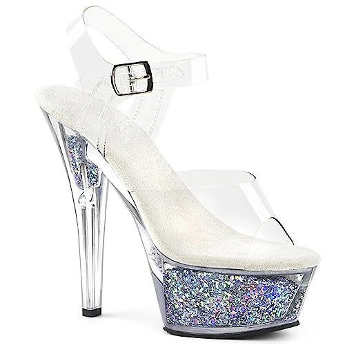 Talons hauts 15cm chaussures d'été en cristal transparent pour femme