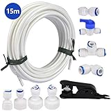 [page_title]-FOCCTS 15m Wasserzulaufleitung Universal Anschluss-Set für Kühlschrank Side by Side. Kühlschrankschlauch, Wasserschlauch Schlauchverbinder(1/4',1/2',3/4')