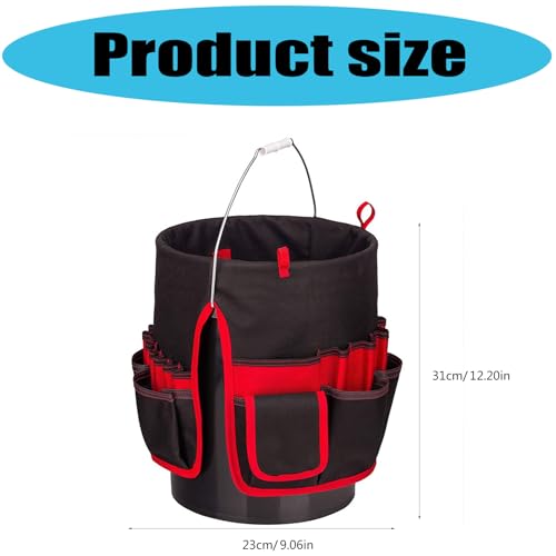 Porte-outils multifonction seau avec poches pour atelier