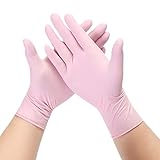 PBHOVIITG 20/50 stücke 4Mil Schwarz Nitril Handschuhe Einweg for Haushalts Reinigung Gartenarbeit Arbeits Küche Geschirrspülen Schönheit Tattoo(Pink 50pcs,XS)