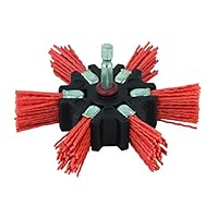 wolfcraft Nylondraht-Fächerbürste Ø 100 mm I 1512000 I zum Reinigen, Entrosten und Polieren I für Holz, Metall, Blech, Stein I vielfache Lebensdauer