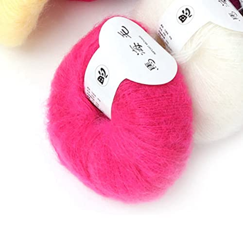 Fil de laine angora mohair en lot de 12 pelotes de couleur pour tricot DIY - 6