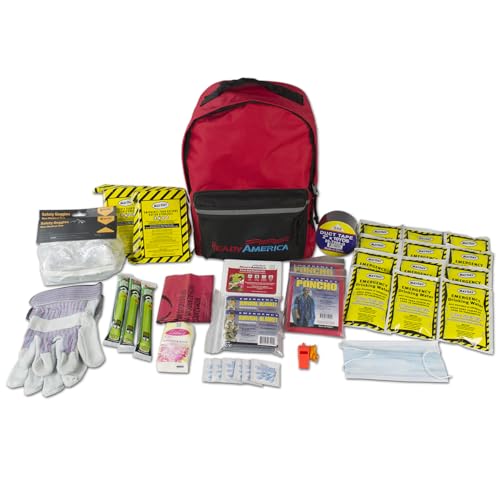 Ready America Tornado Emergency Kit 2-Person, 3-Day Backpack, Includes Emergency Food, Water, First Aid Kit, Survival Blanket, Safety Goggles, Portable Disaster Preparedness Go-Bag