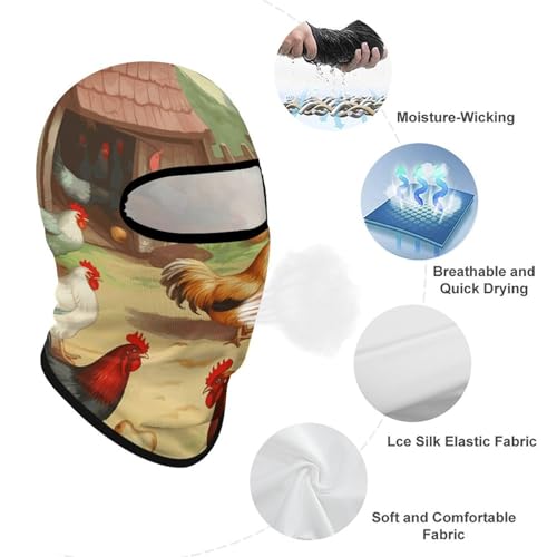 Balaclava Mask for Men Balaclava Ski Mask Roast Chicken Hen Farm Winter Face Mask Face Cover for Cycling miniatura 3