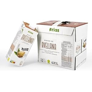 Frías – Bebida Vegetal de Avellana – Enriquecida con Calcio – Pack de 6 Unidades de 1L – 100% Vegana – Sin Gluten y Sin Lactosa – Bajo Contenido en Grasas Saturadas