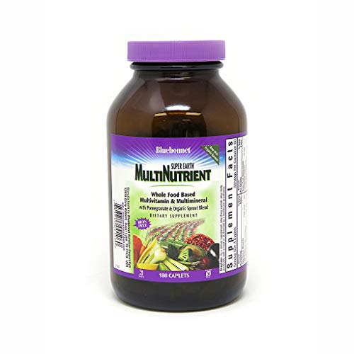 Bluebonnet Super Earth Multi-Nutrient Formula Iron Free Caplets, 180Count, White