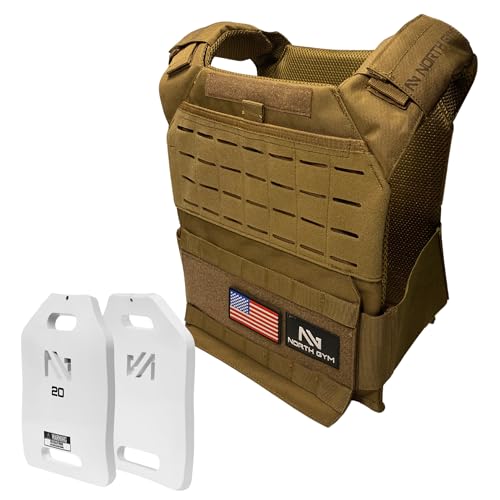 Image of Northgym Adjustable Weighted Vest /Incl. 3D Weight Plates in 14lbs / 20lbs / 30lbs / 42.5lbs - Optimized Weight Distribution and with Curved Plates for Running, Functional Training and Working Out