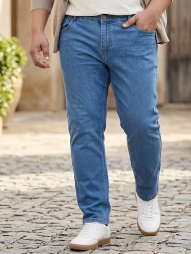 Image of Urbano Plus Men's Regular Fit Mid Rise Denim Jeans Stretchable