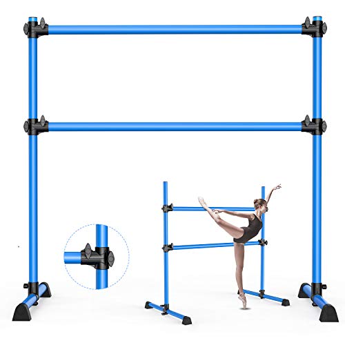 Barre De Ballet Double Autoportante Réglable – En Bois De Hêtre Et Métal – Hauteur 15 à 120 Cm – Pour Maison, Studio, Fitness