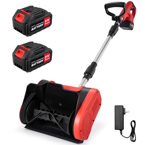 Cordless Electric Snow Shovel, Battery Powered Snow Blower – Lightweight Portable Snow Thrower for Driveway & Sidewalk, Powerful Motor, Long Throw Distance, Easy Snow Removal,Red by SIEARPUORL - Used condition - US$53.93