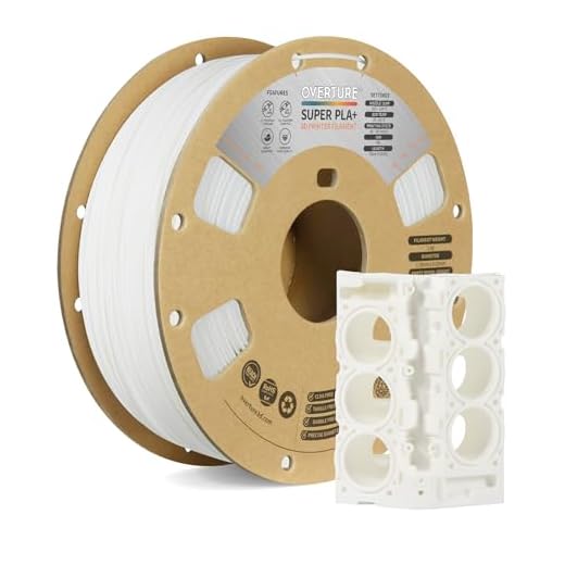OVERTURE Super PLA+ Filament 1.75mm, Toughness Enhanced PLA Plus, Professional Toughness 3D Printer Filament 1kg (2.2lbs), High Precision +/- 0.02mm (White)