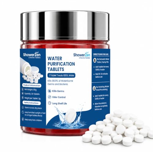 Showerzen Chlorine Water Purification Tablets, Pack of 30