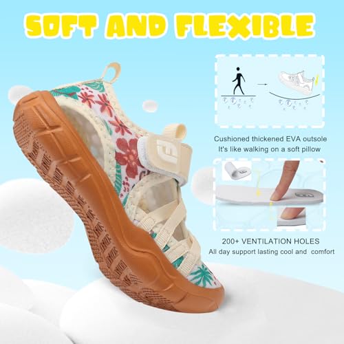 Image of JOINFREE Toddler Boys Girls Water Shoes Breathable Qucik Dry Sport Beach Sandals Lightweight Barefoot Flexible