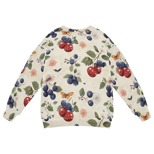 JUNZAN Sweet Buffalo Berry Fruit Beige Little Boys Hooded Sweatshirt Crewneck Sweatshirts for Boys Party 4T2