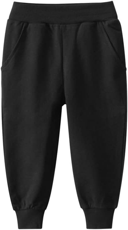 Toddler Boys Kids Cotton Pants Elastic Waist Joggers Tracksuit Trousers Casual School Trousers Bottoms for 1-9 Years Old