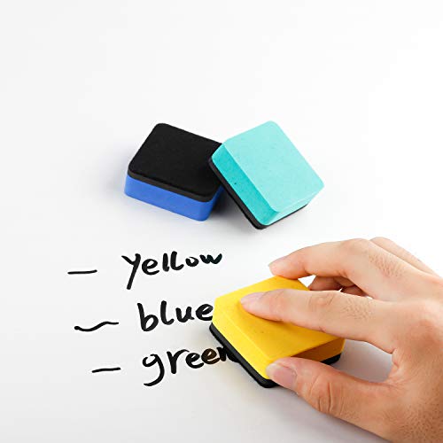 Dry Erase Erasers Bulk Magnetic Whiteboard Chalkboard Cleansers Wiper For Classroom Office Home(3 Colors, 1.97 X 1.97 Inch),30 Pack #TOP4