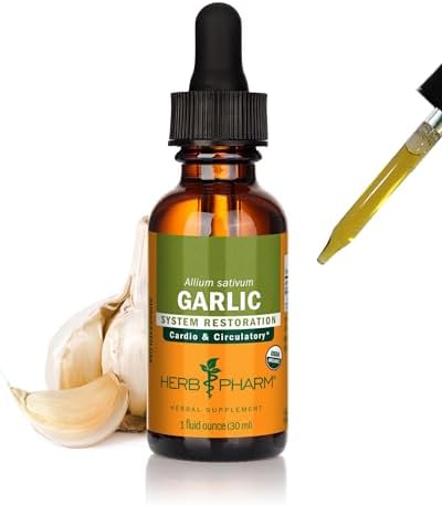 Herb Pharm Certified Organic Garlic Extract for Cardiovascular and Circulatory Support - 1 Ounce