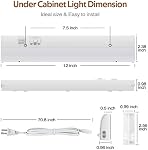 LED Under Cabinet Lighting, 12 Inch Plug in Under Counter Light Fixture, Dimmable, ETL& Energy Star, 3 Color Changing Linkable Over Sink Lighting for Kitchen, Office, Garage, Workshop