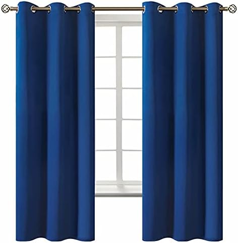 BGment Blackout Curtains - Grommet Thermal Insulated Room Darkening Bedroom and Living Room Curtain, Set of 2 Panels (42 x 63 Inch, Classic Blue)